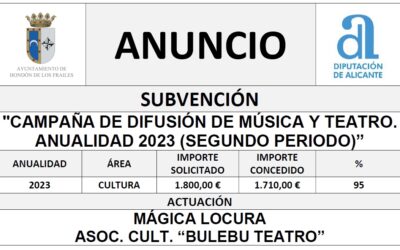 «CAMPAÑA DE DIFUSIÓN DE MÚSICA Y TEATRO. ANUALIDAD 2023 (SEGUNDO PERIODO)”