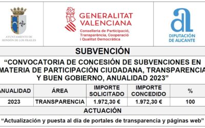 “CONVOCATORIA DE CONCESIÓN DE SUBVENCIONES EN MATERIA DE PARTICIPACIÓN CIUDADANA, TRANSPARENCIA Y BUEN GOBIERNO, ANUALIDAD 2023”