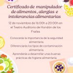 Certificado de manipulador de alimentos, alergias e intolerancias alimentarias